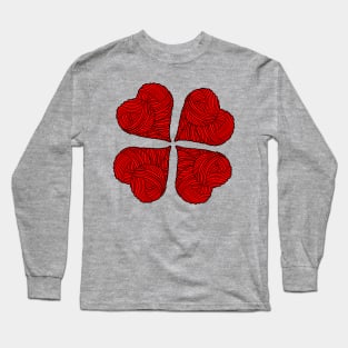 Yarn heart pattern Long Sleeve T-Shirt